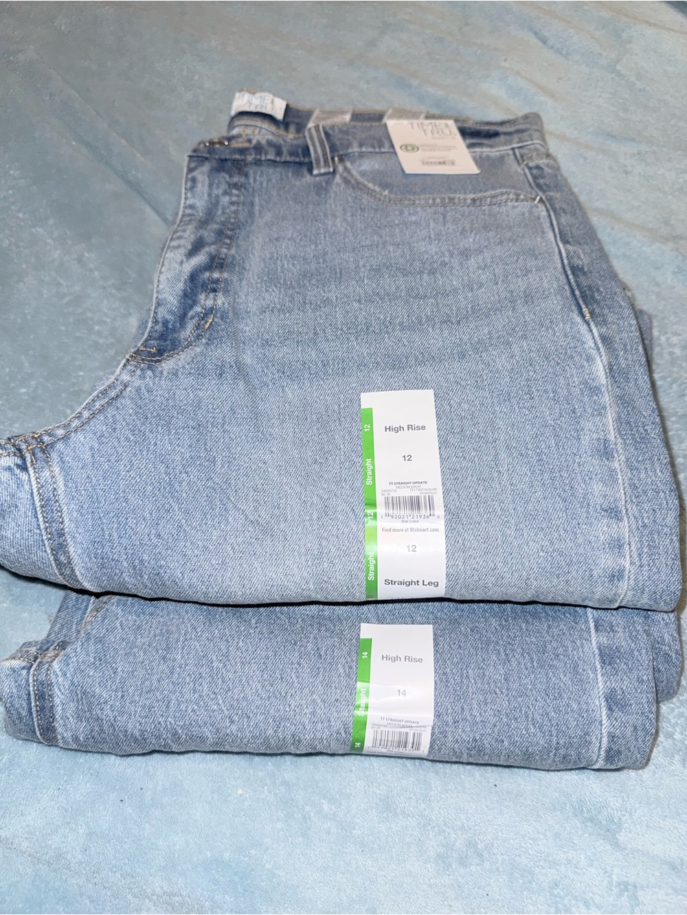 Classic High-Rise Straight Leg Women's Jeans - Light Blue